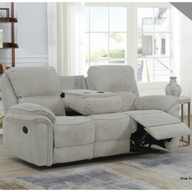 Wauchula Fabric Recliner 3 Seater Sofa - Beige