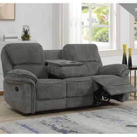 Wauchula Fabric Recliner 3 Seater Sofa - Stone
