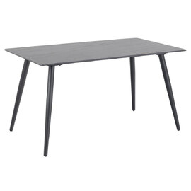 Waukee Ceramic Dining Table With Matt Black Legs In Black Grantham