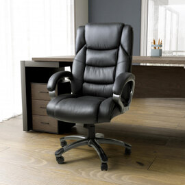 Waverly Executive Leather Home and Office Chair in Black
