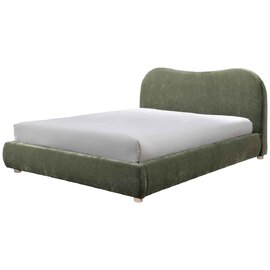 Wayne Fabric Double Bed - Olive