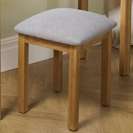 Webworms Wooden Stool With Fabric Seat In Oak
