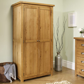 Webworms Wooden Wardrobe With 2 Doors In Oak