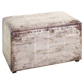 Welch Leather Storage Ottoman In Motif