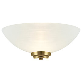 Welles White Glass Wall Light In Antique Brass