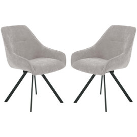 Westbrook Dark Oatmeal Fabric Dining Chairs in Pair