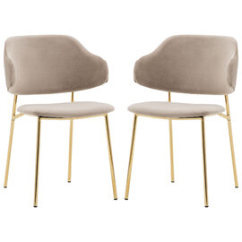 Whaler Taupe Fabric Dining Chairs In Pair