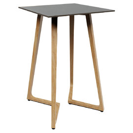 Wichita 12mm HPL Top Black Bar Table 70cm with Oak Legs