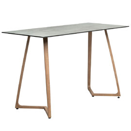 Wichita 12mm HPL Top Grigio Bar Table 180cm with Oak Legs