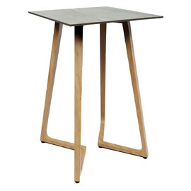 Wichita 12mm HPL Top Grigio Bar Table 70cm with Oak Legs