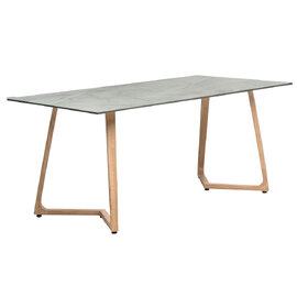 Wichita 12mm HPL Top Grigio Dining Table 180cm with Oak Legs