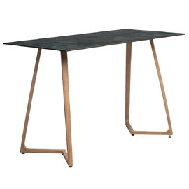 Wichita 12mm HPL Top Italian Stone Bar Table 180cm with Oak Legs