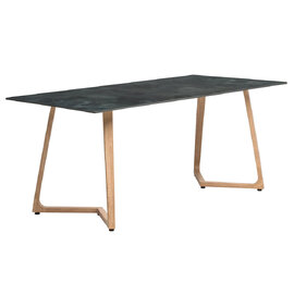 Wichita 12mm HPL Top Italian Stone Dining Table 180cm with Oak Legs