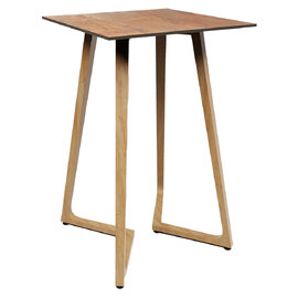 Wichita 12mm HPL Top Rust Bar Table 70cm with Oak Legs