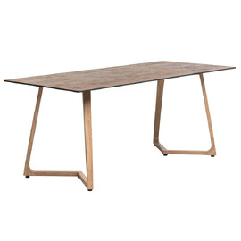 Wichita 12mm HPL Top Rust Dining Table 180cm with Oak Legs