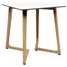 Wichita 12mm HPL Top White Dining Table 70cm with Oak Legs
