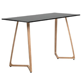 Wichita 18mm MFC Top Black Bar Table 180cm with Oak Legs