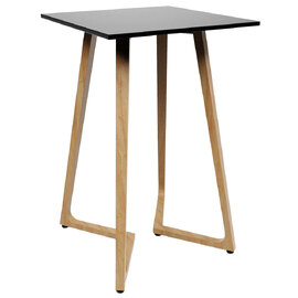 Wichita 18mm MFC Top Black Bar Table 70cm with Oak Legs