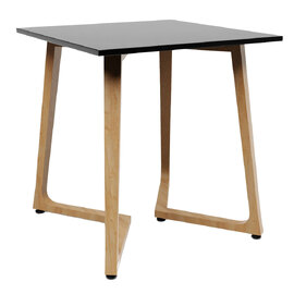 Wichita 18mm MFC Top Black Dining Table 70cm with Oak Legs