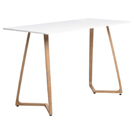 Wichita 18mm MFC Top White Bar Table 180cm with Oak Legs