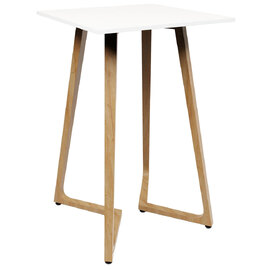 Wichita 18mm MFC Top White Bar Table 70cm with Oak Legs