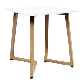 Wichita 18mm MFC Top White Dining Table 70cm with Oak Legs