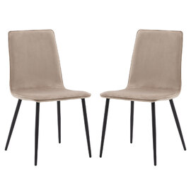 Wickham Taupe Fabric Dining Chairs In Pair