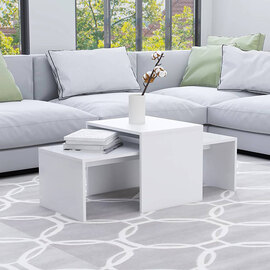 Wilde Wooden Set Of 2 Coffee Tables In White