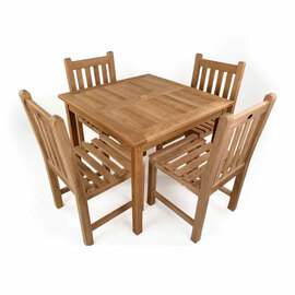 Willow Wooden Square Dining Table With 4 Chairs In Natural