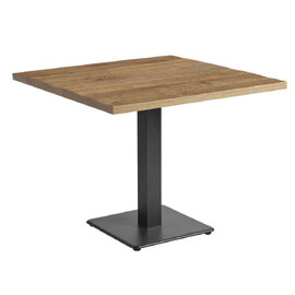 Wingate Large Wooden Square Dining Table In Rustic Antique