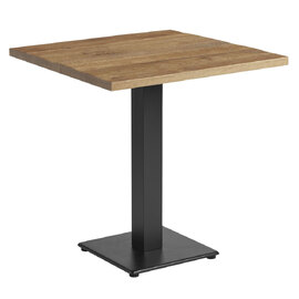 Wingate Medium Wooden Square Dining Table In Rustic Antique