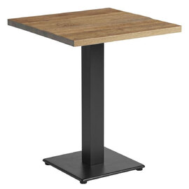 Wingate Small Wooden Square Dining Table In Rustic Antique