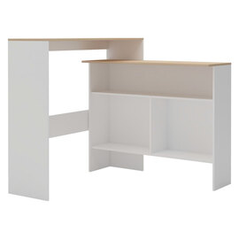 Winnie Wooden Bar Table With 2 Table Tops In Oak And White