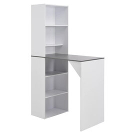 Winnie Wooden Bar Table With Cabinet In Grey And White