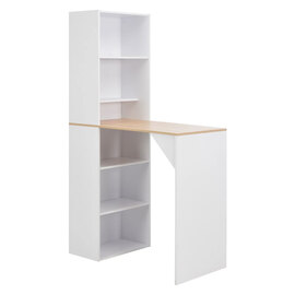 Winnie Wooden Bar Table With Cabinet In Oak And White