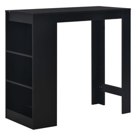 Winnie Wooden Bar Table With Shelf In Black