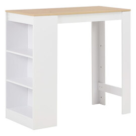 Winnie Wooden Bar Table With Shelf In Oak And White