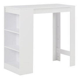 Winnie Wooden Bar Table With Shelf In White
