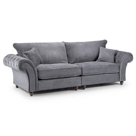 Winnsboro Fabric 4 Seater Sofa In Grey