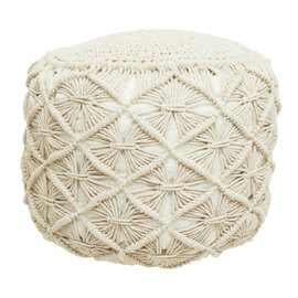 Wintora Fabric Kids Knit Pouffe in Natural