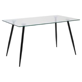 Woodburn Glass Dining Table With Steel Legs - Black