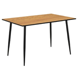 Woodburn Wooden Dining Table With Black Legs In Matt Wild Oak