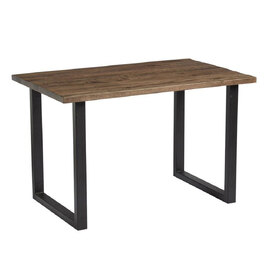 Worley 120cm Wooden Dining Table In Smoked And Black