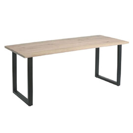 Worley 180cm Wooden Dining Table In Extra White And Black