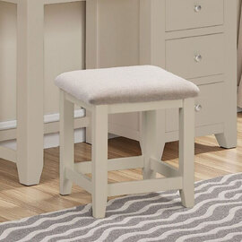 Wrenley Wooden Dressing Stool in Putty and Oak