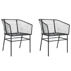 Xanvio Garden Black Poly Rattan Armchair in Pair