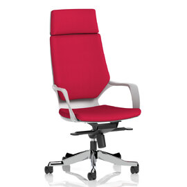 Xenia High Back Fabric Office Chair With Arms In Bergamot Cherry