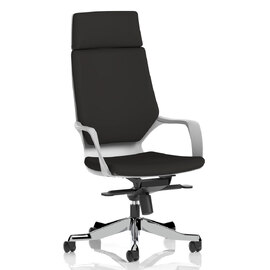Xenia High Back Fabric Office Chair With Arms In Black