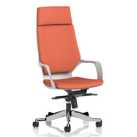 Xenia High Back Fabric Office Chair With Arms In Quest Crab