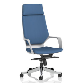 Xenia High Back Fabric Office Chair With Arms In Quest Limpet